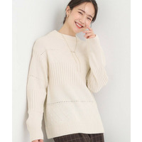 【洗える/毛玉レス】ミックスケーブル柄ニット