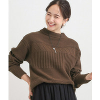 【洗濯機可/毛玉レス/S-LL】ミックスケーブル柄ニット