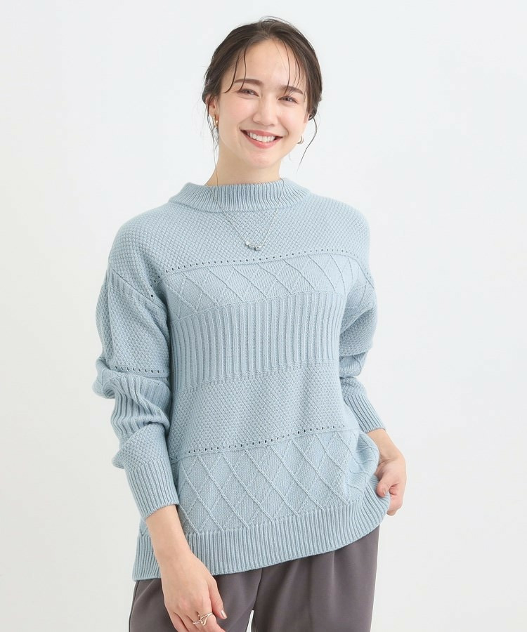 【洗える/毛玉レス】ミックスケーブル柄ニット10