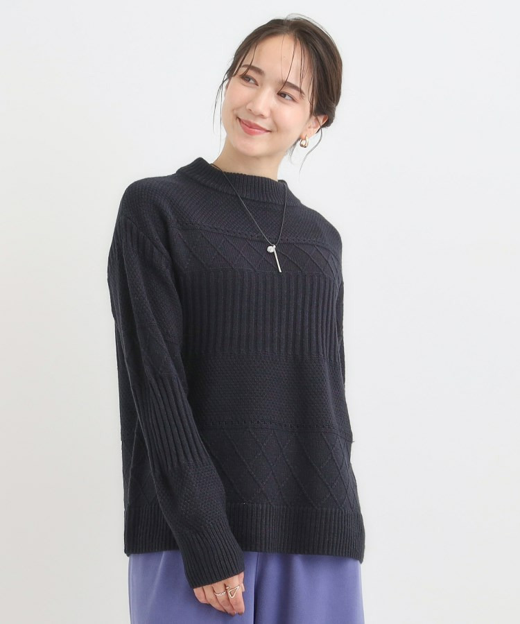 【洗える/毛玉レス】ミックスケーブル柄ニット14