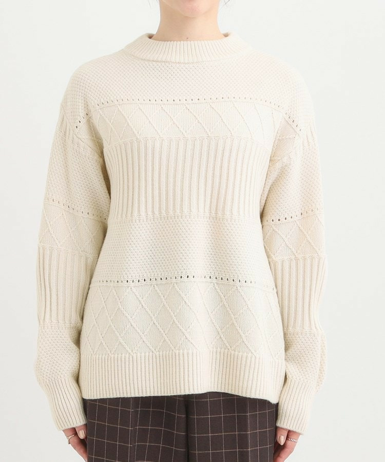 【洗える/毛玉レス】ミックスケーブル柄ニット18