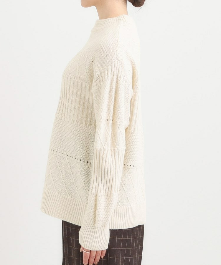 【洗える/毛玉レス】ミックスケーブル柄ニット19