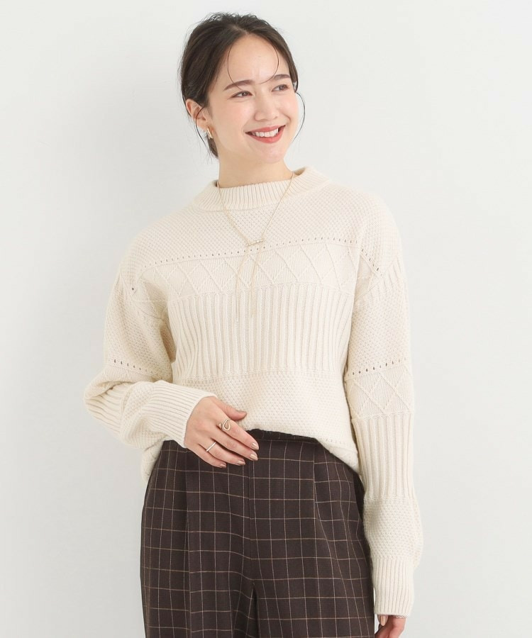 【洗える/毛玉レス】ミックスケーブル柄ニット2