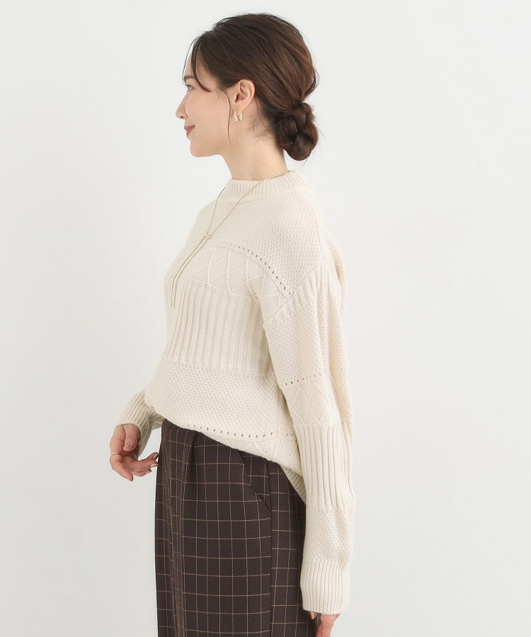 【洗える/毛玉レス】ミックスケーブル柄ニット3