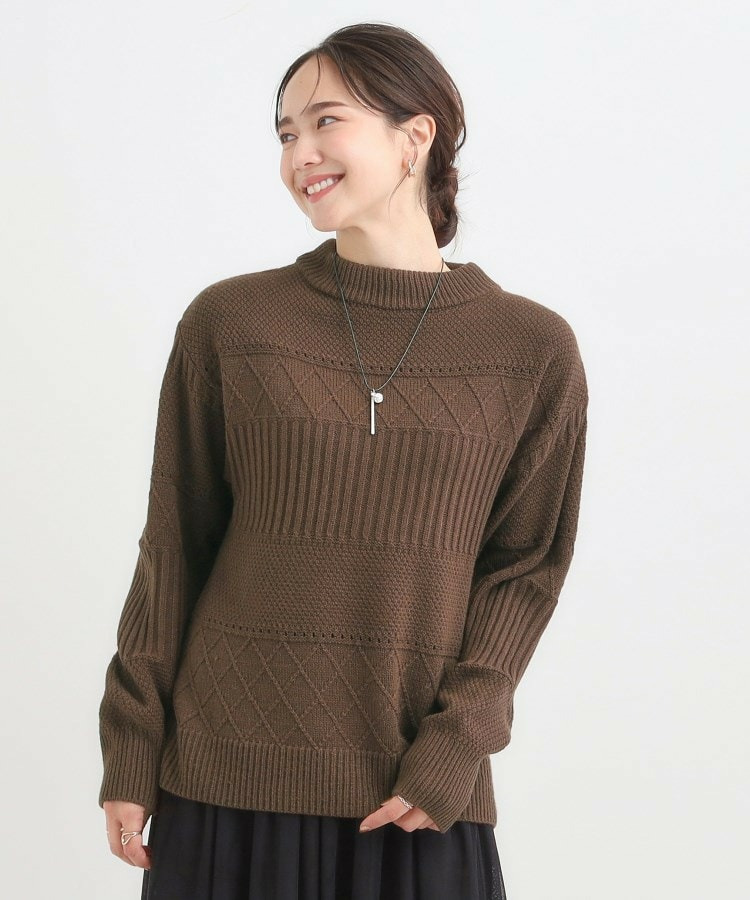 【洗える/毛玉レス】ミックスケーブル柄ニット6