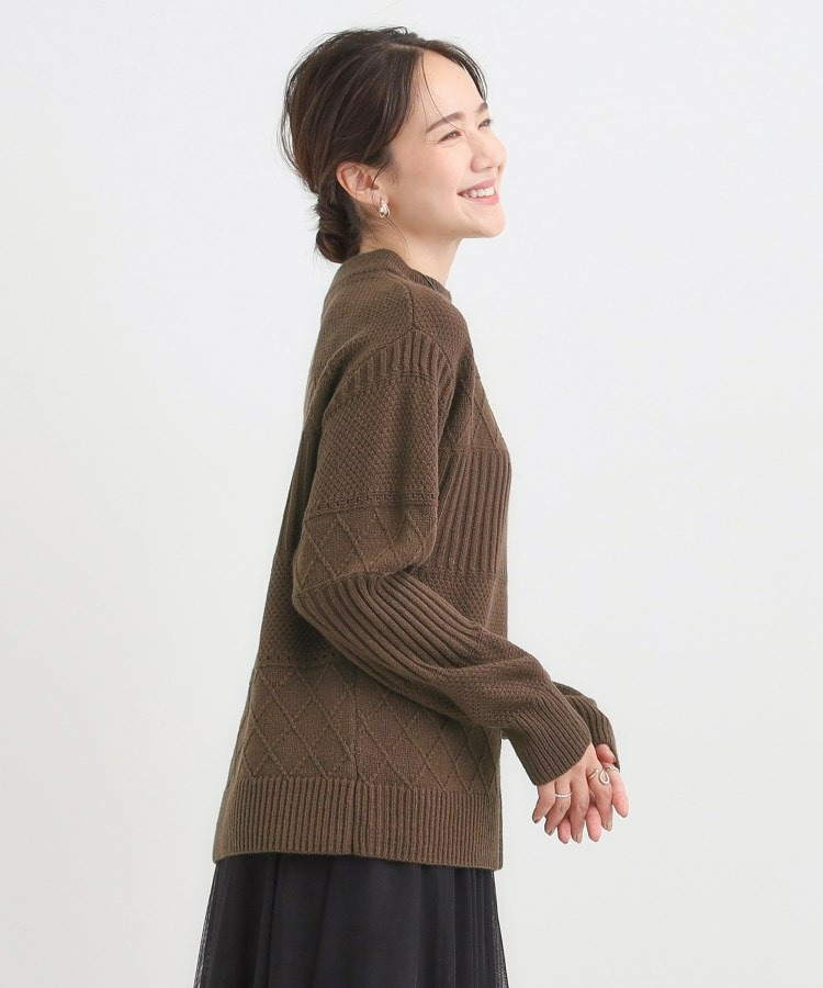 【洗える/毛玉レス】ミックスケーブル柄ニット7