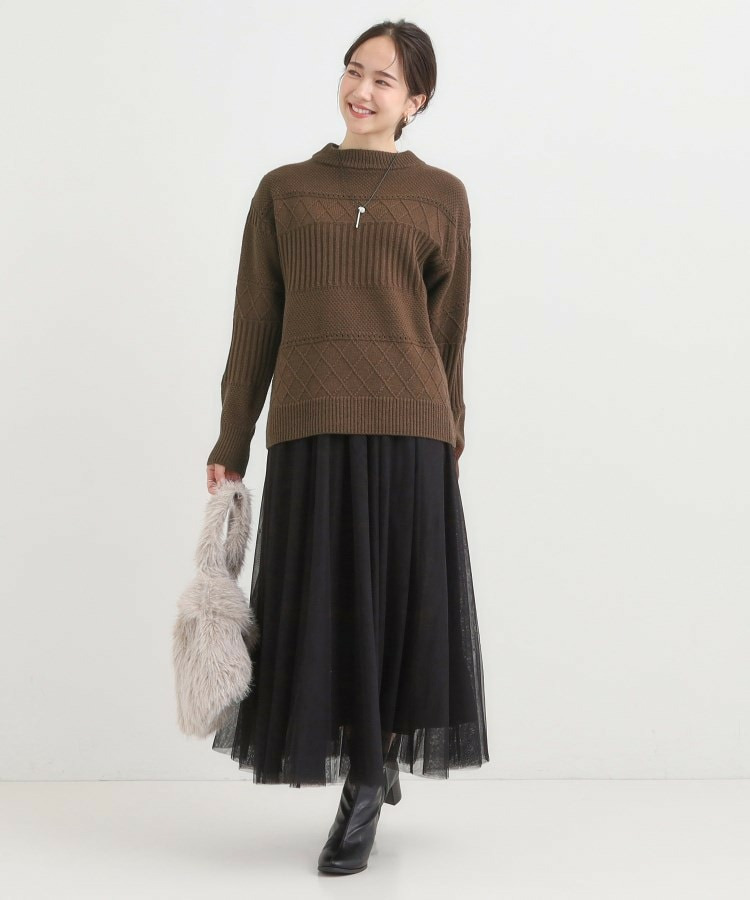 【洗える/毛玉レス】ミックスケーブル柄ニット8