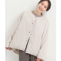 【洗濯機可/撥水/S-LL】リバーシブル ノーカラー中綿ブルゾン