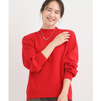 【洗える/毛玉レス】表面がきれいなハイネックバックスリットニット