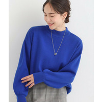 【洗える/毛玉レス】表面がきれいなハイネックバックスリットニット