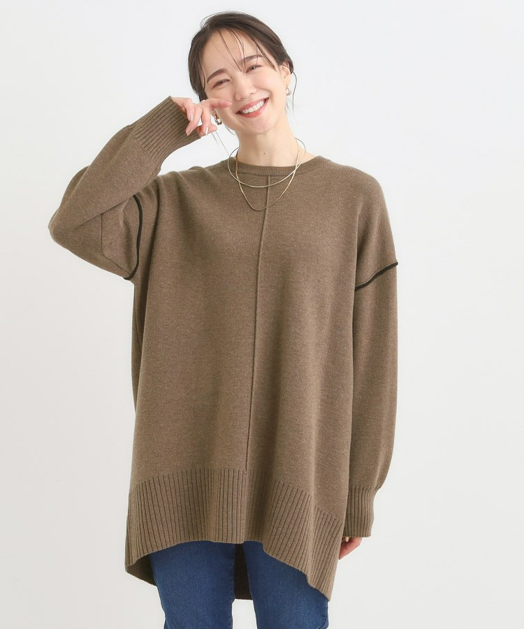 【洗える/毛玉レス】チュニックニットワンピース10