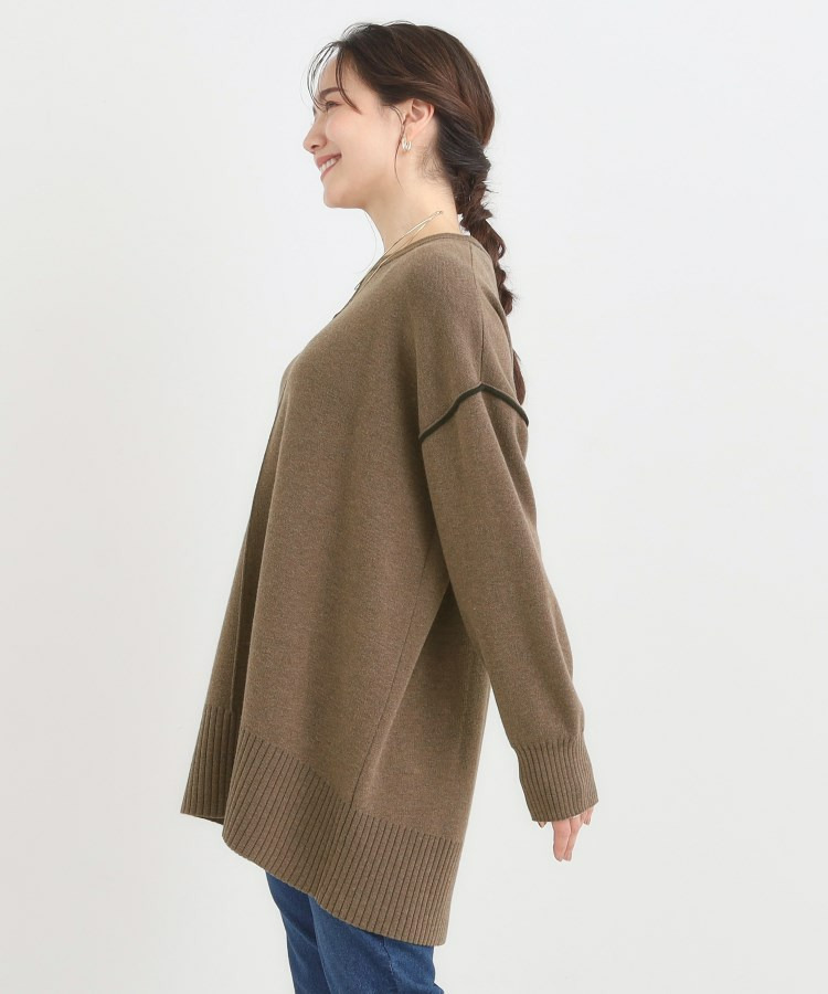 【洗える/毛玉レス】チュニックニットワンピース11