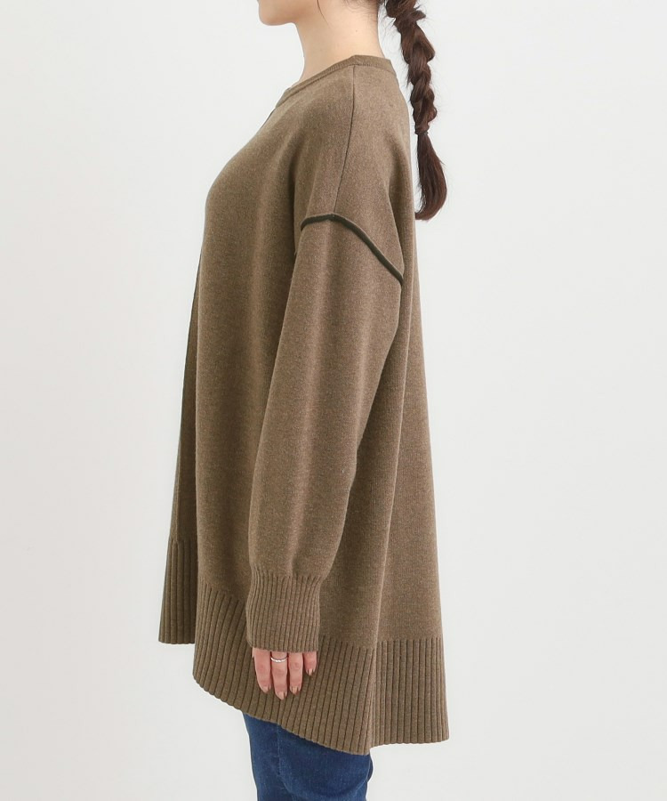 【洗える/毛玉レス】チュニックニットワンピース19