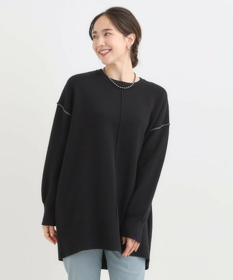 【洗える/毛玉レス】チュニックニットワンピース6