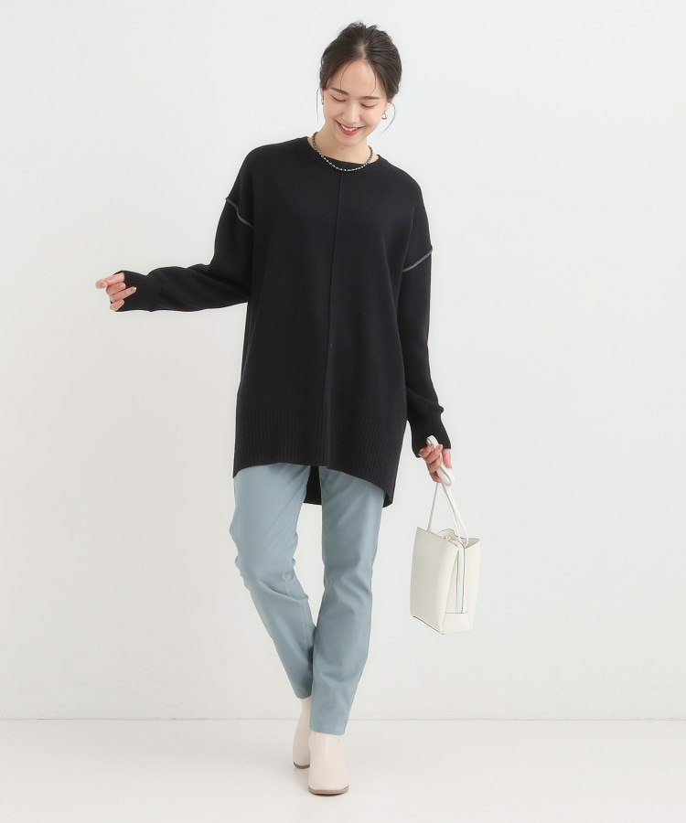 【洗える/毛玉レス】チュニックニットワンピース8