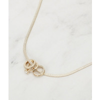 ミニトリプルリングスネークショートネックレス