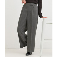 【着丈選べる】ウールフィールあったか裏起毛ワイドパンツ