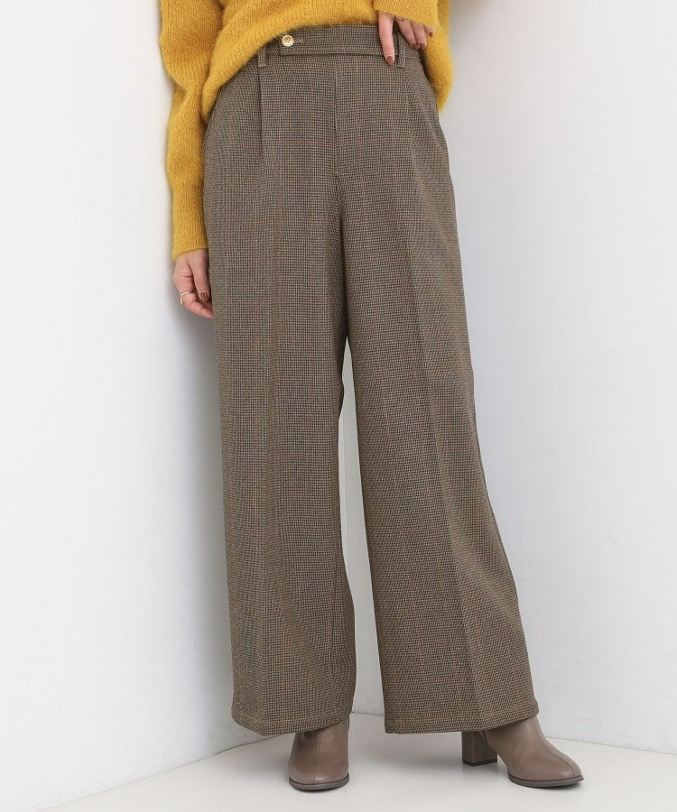 【着丈選べる】ウールフィール裏起毛ワイドパンツ1