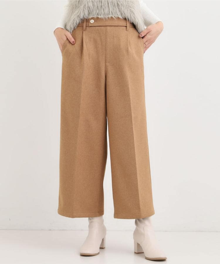 【着丈選べる】ウールフィール裏起毛ワイドパンツ12