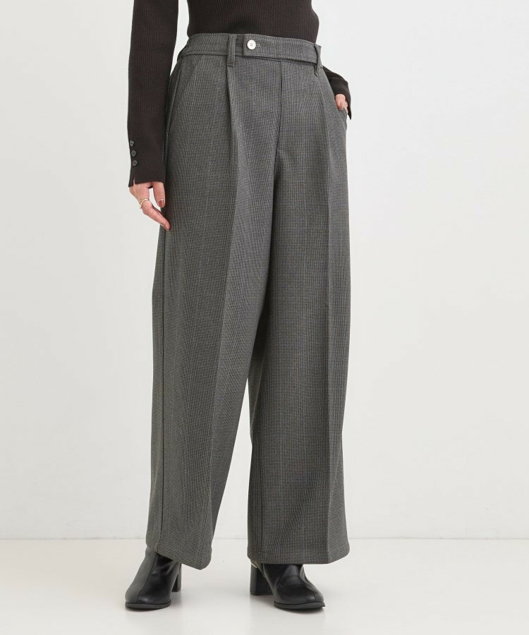 【着丈選べる】ウールフィール裏起毛ワイドパンツ17