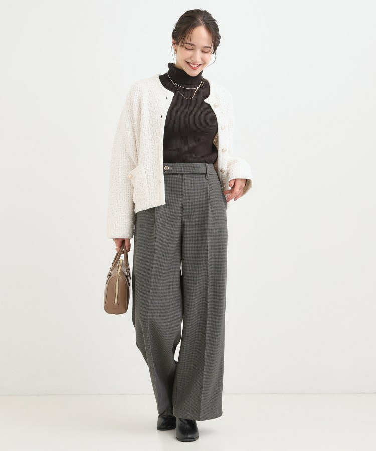 【着丈選べる】ウールフィール裏起毛ワイドパンツ18