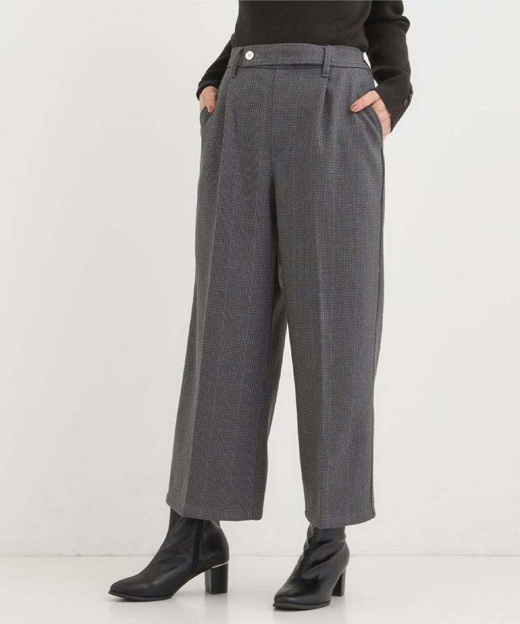 【着丈選べる】ウールフィール裏起毛ワイドパンツ19