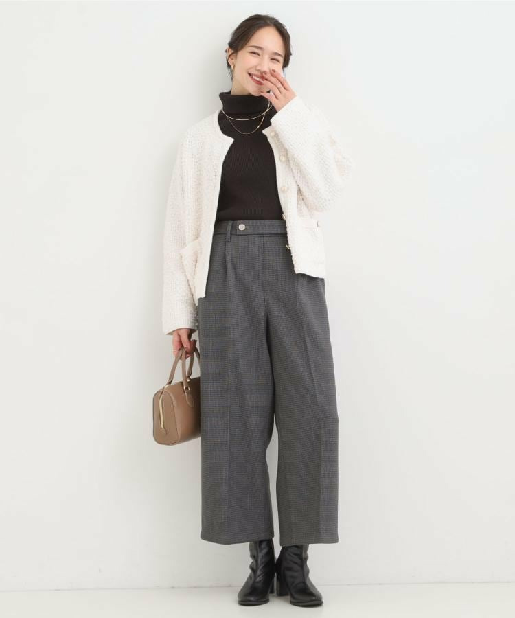 【着丈選べる】ウールフィール裏起毛ワイドパンツ21