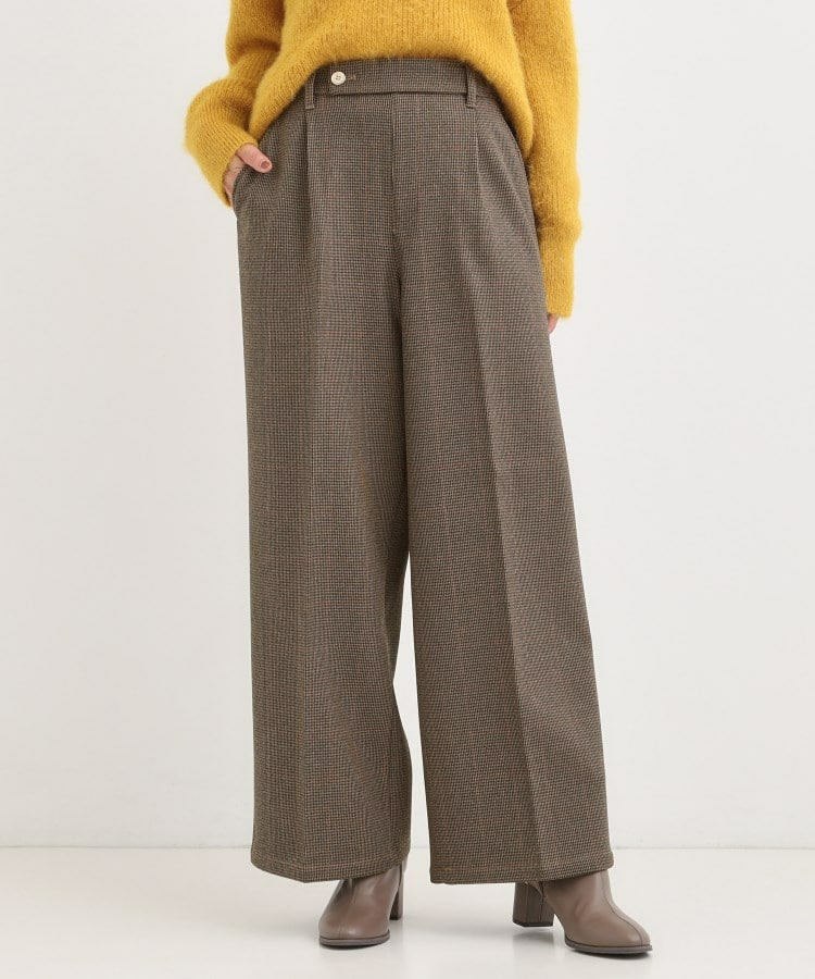 【着丈選べる】ウールフィール裏起毛ワイドパンツ23