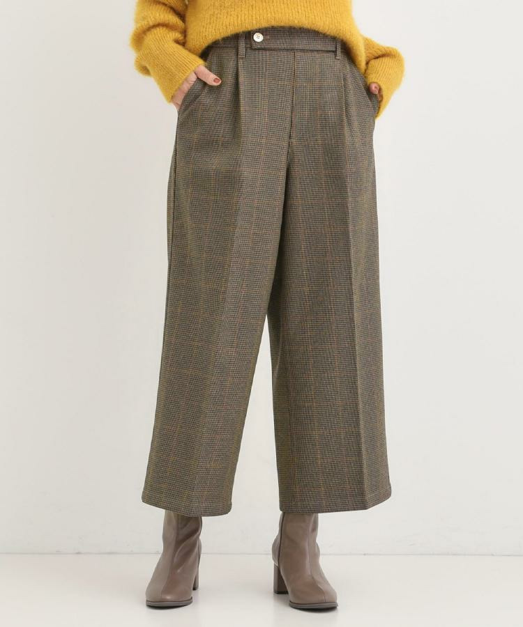 【着丈選べる】ウールフィール裏起毛ワイドパンツ26