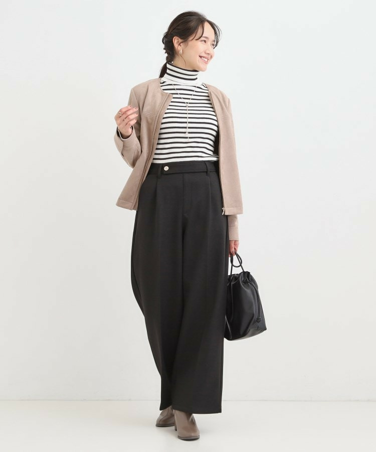 【着丈選べる】ウールフィール裏起毛ワイドパンツ4