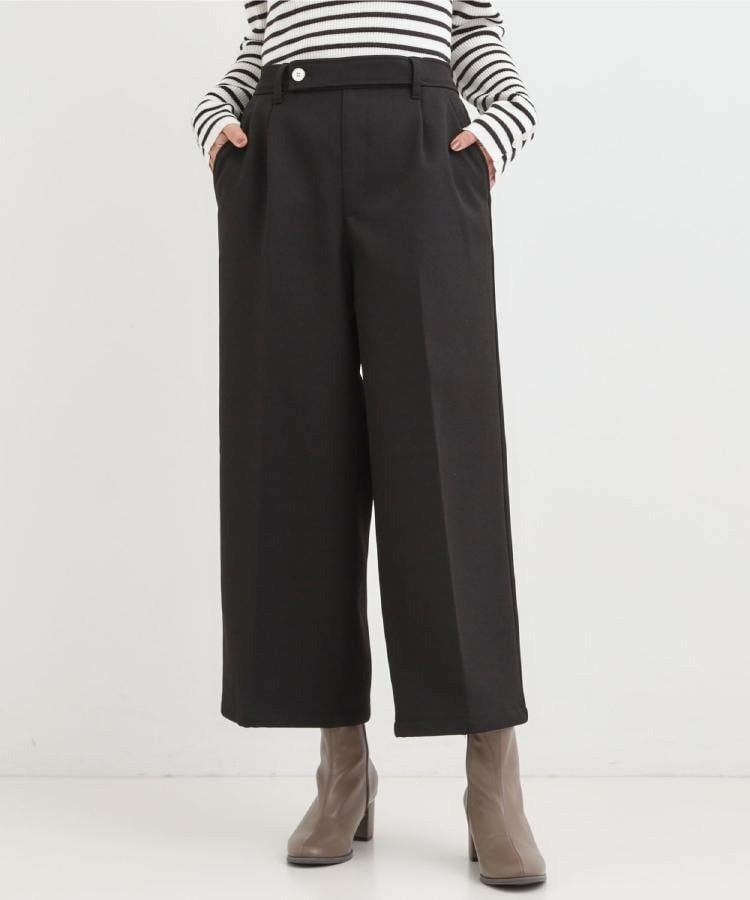 【着丈選べる】ウールフィール裏起毛ワイドパンツ5