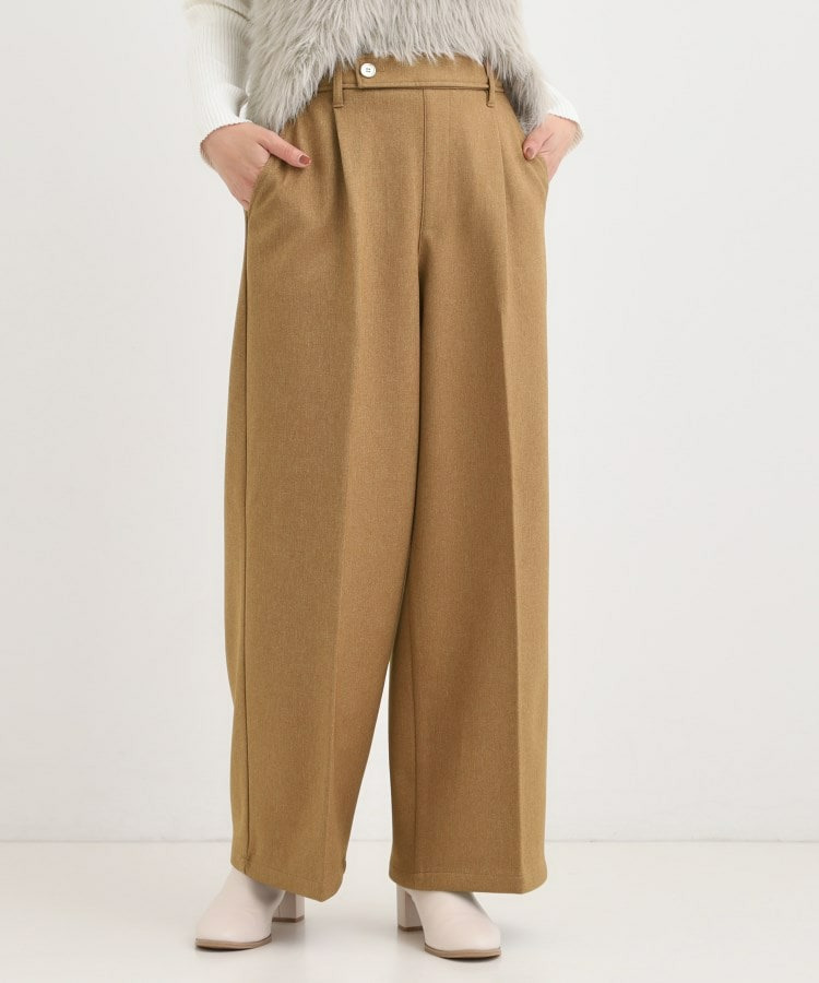 【着丈選べる】ウールフィール裏起毛ワイドパンツ9