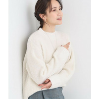 ラメブークレハイネックニット