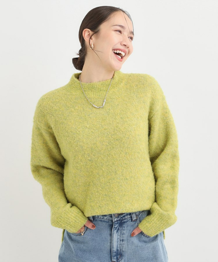 ラメブークレハイネックニット10