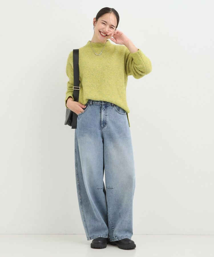 ラメブークレハイネックニット12