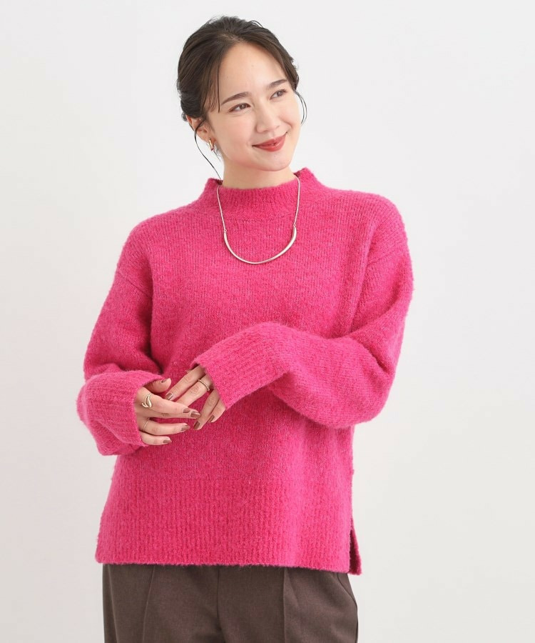 ラメブークレハイネックニット14