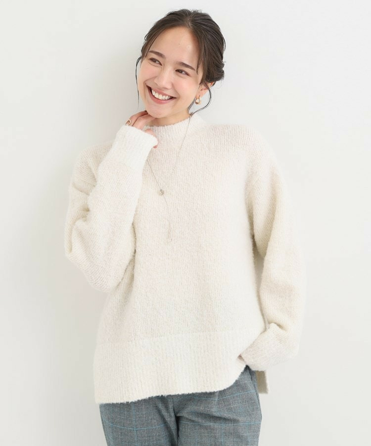 ラメブークレハイネックニット2