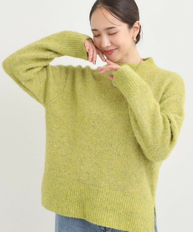 ラメブークレハイネックニット1