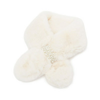 フェイクパール付きフェイクファーティペット