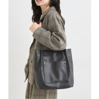 つや合皮つまみハンドルトートバッグ