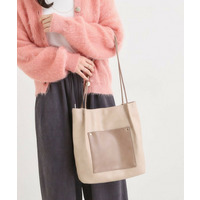 つや合皮つまみハンドルトートバッグ