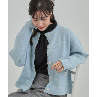 【洗濯機可/S-LL】きちんと感が魅力 ジャケットライクカーディガン