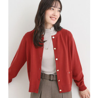 【セットアップ可/洗濯機可】もちもちタッチが心地よい クルーネックカーディガン