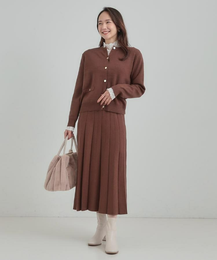 【セットアップ可/洗濯機可】もちもちタッチが心地よい クルーネックカーディガン20