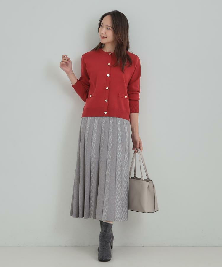 【セットアップ可/洗濯機可】もちもちタッチが心地よい クルーネックカーディガン23