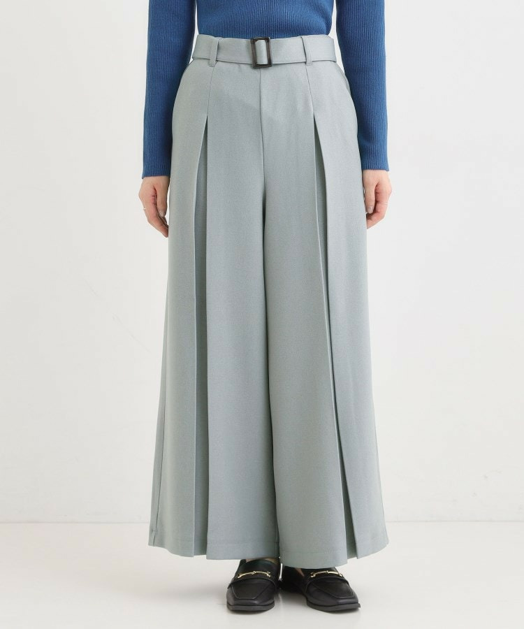 【着丈選べる/S-LL】大人のきれいめスタイルに ベルト付きワイドパンツ23