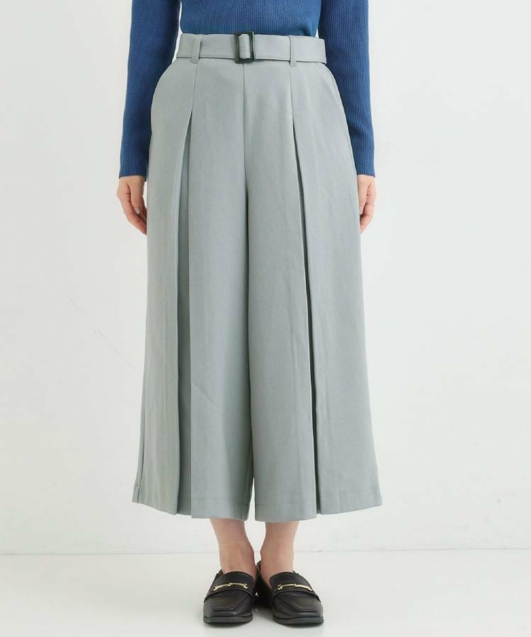 【着丈選べる/S-LL】大人のきれいめスタイルに ベルト付きワイドパンツ24