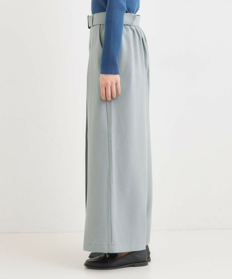 【着丈選べる/S-LL】大人のきれいめスタイルに ベルト付きワイドパンツ25