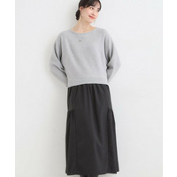 異素材ドッキングワンピース