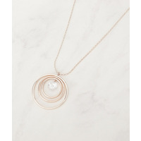 ビッグゆれるダイヤ調パーツスライダーネックレス